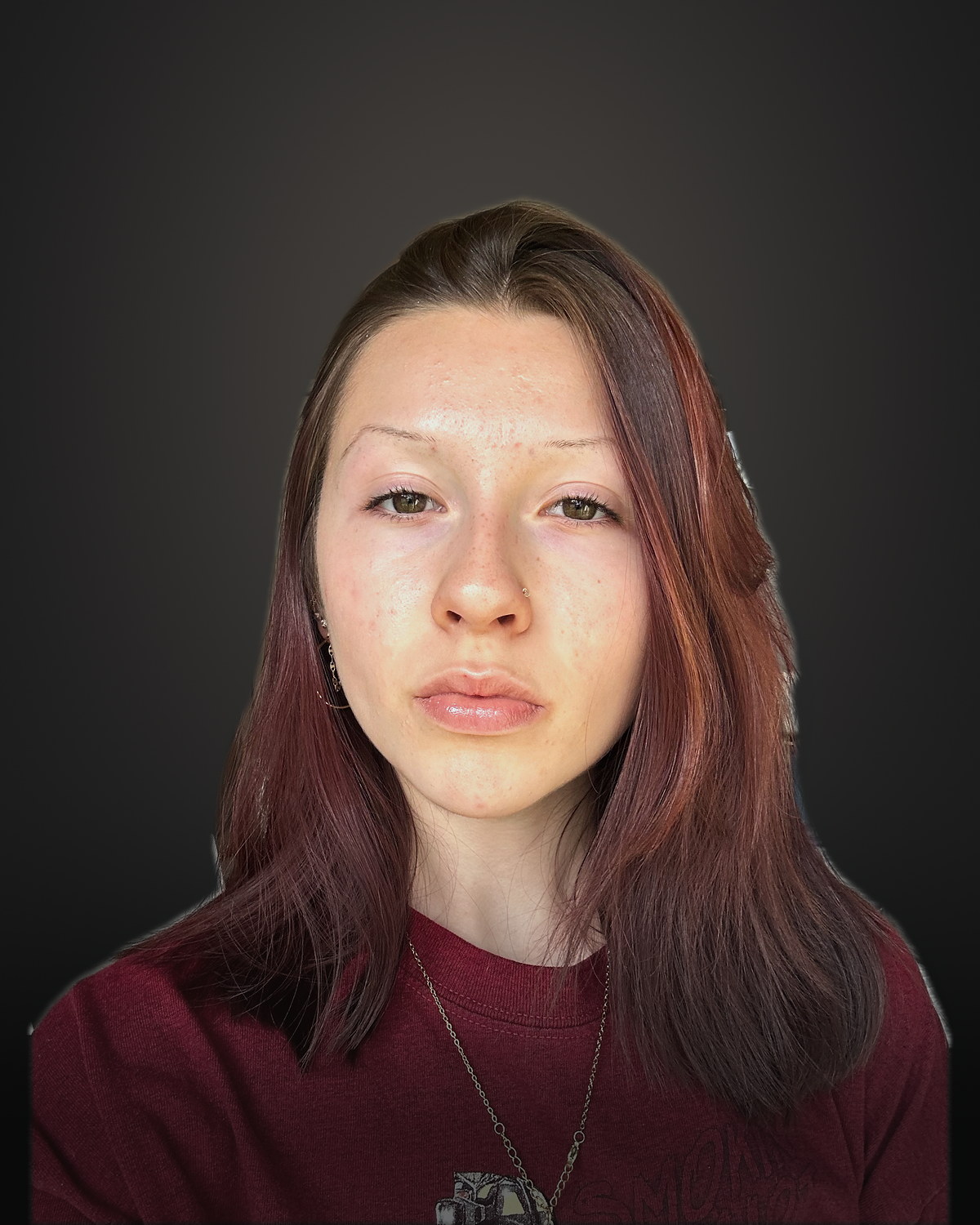 A face, framed in bare's scanner.